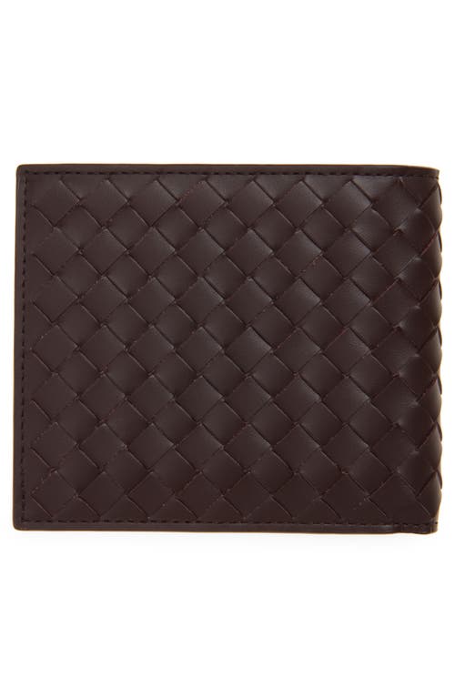 Bottega Veneta Intrecciato Piccolo Bi-fold Wallet In Brown