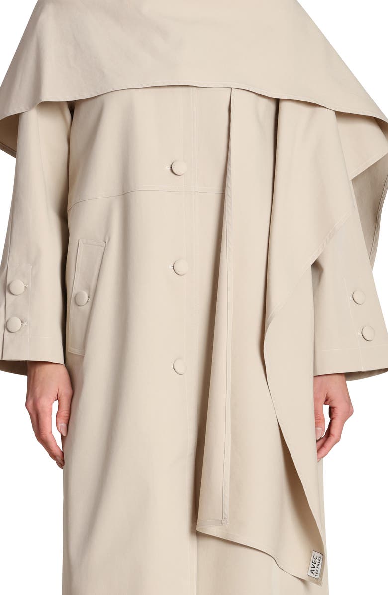 Avec Les Filles Trench Coat with Removable Scarf, Alternate, color, Taupe