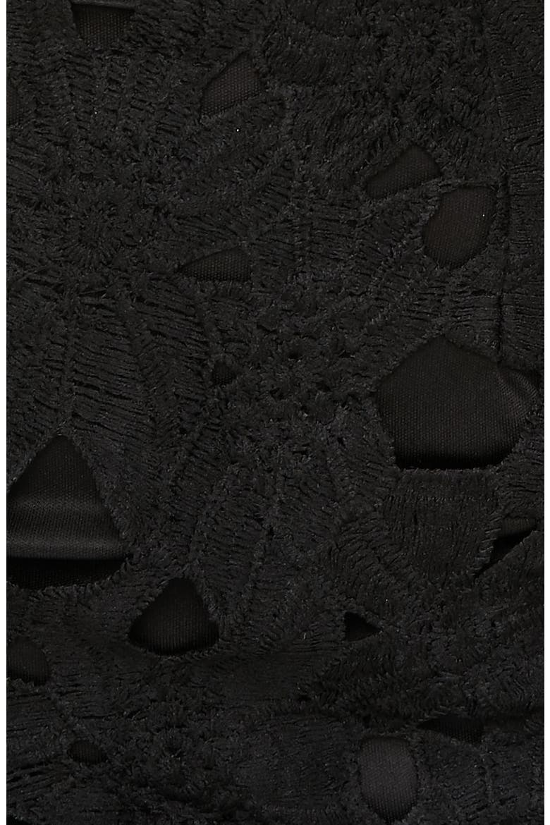 Lace Bardot Minidress, Alternate, color, BLACK