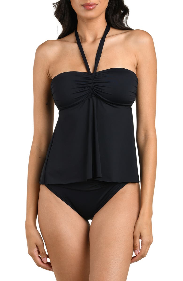 La Blanca Island Flyaway Tankini Top, Alternate, color, Black
