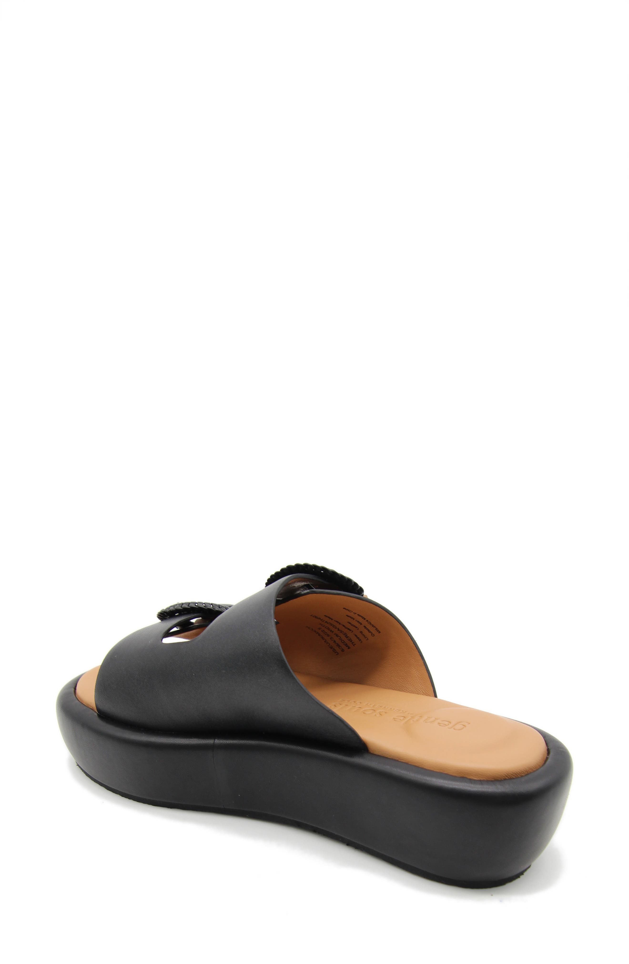 Gentle Souls Theresa Platform Slide Sandal, Alternate, color, Black Leather
