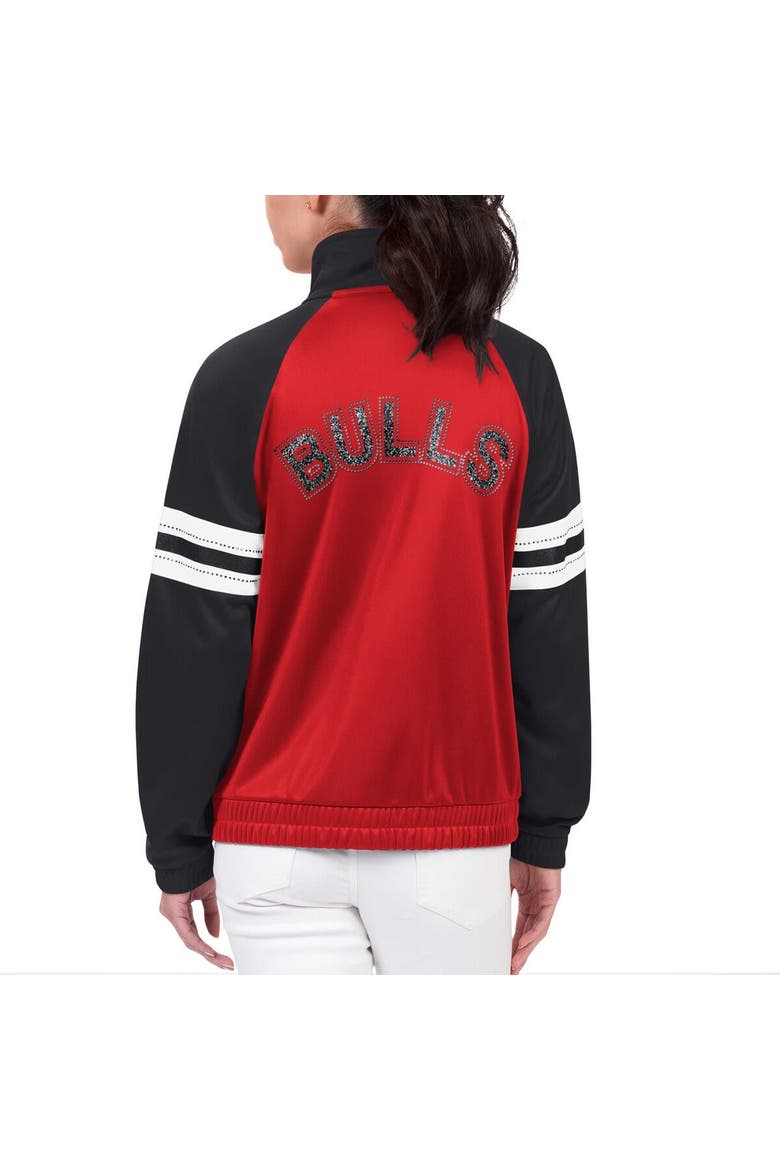 Women's G-III 4Her by Carl Banks Red Chicago Bulls Main Player Raglan Rhinestone Full-Zip Track Jacket, Alternate, color, Red