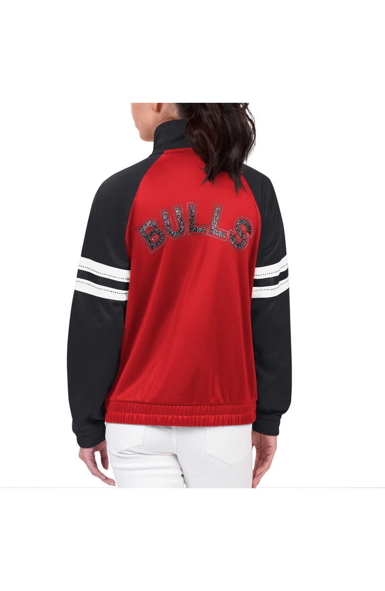 G-III 4HER BY CARL BANKS Women's G-III 4Her by Carl Banks Red Chicago Bulls Main Player Raglan Rhinestone Full-Zip Track Jacket, Alternate, color, Red