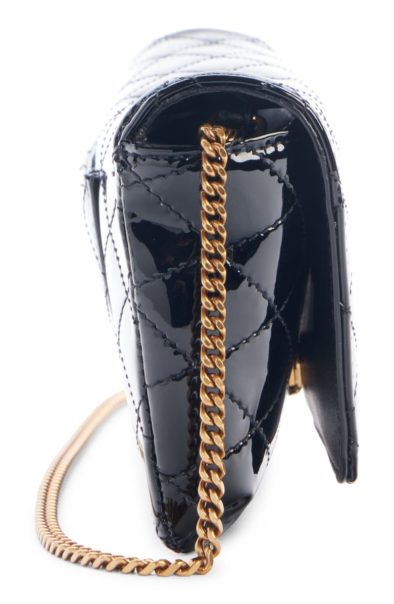 Saint Laurent Gaby Quilted Patent Leather Crossbody Phone Pouch, Alternate, color, 