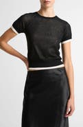 Vince Double Layer Raglan Short Sleeve Sweater