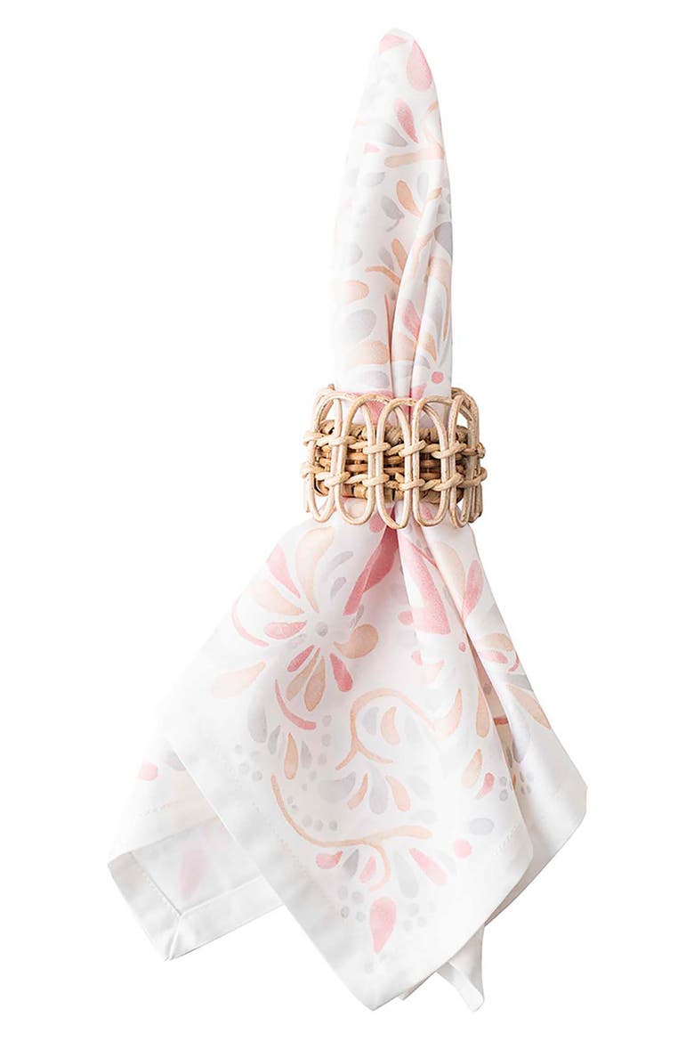 Provence Set of 4 Rattan Napkin Rings, Alternate, color, NATURAL/ WHITEWASH