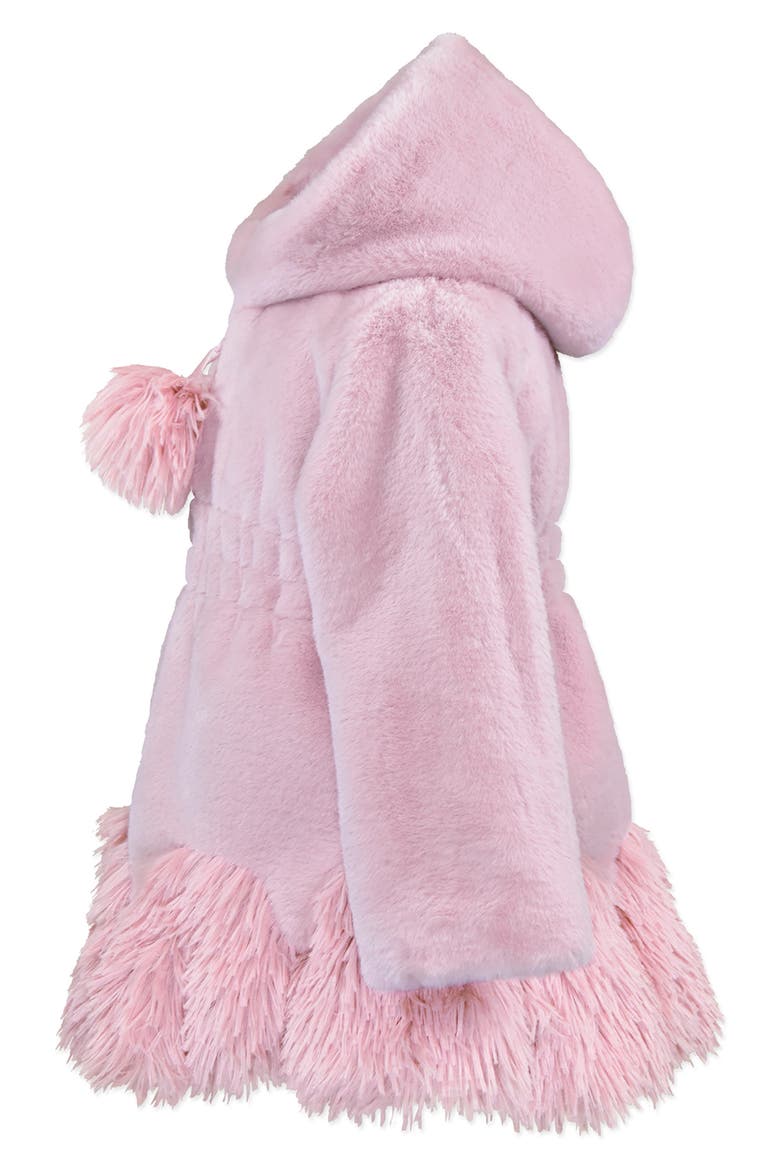 Faux Fur Smocked Waist Coat, Alternate, color, STRAWBERRY