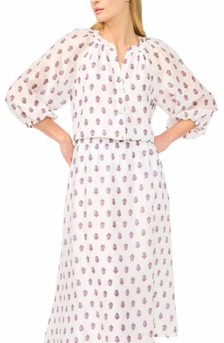 Floral Raglan Sleeve Button-Up Shirt