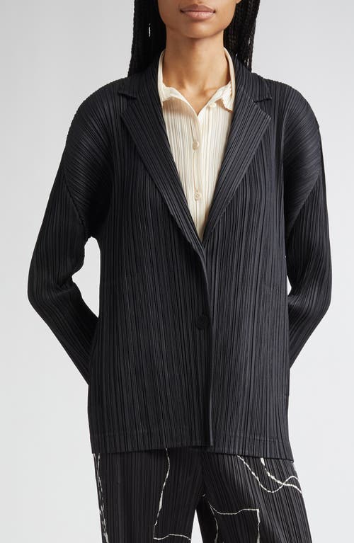 Issey Miyake Pleats Please  Pleated Jacket In Black