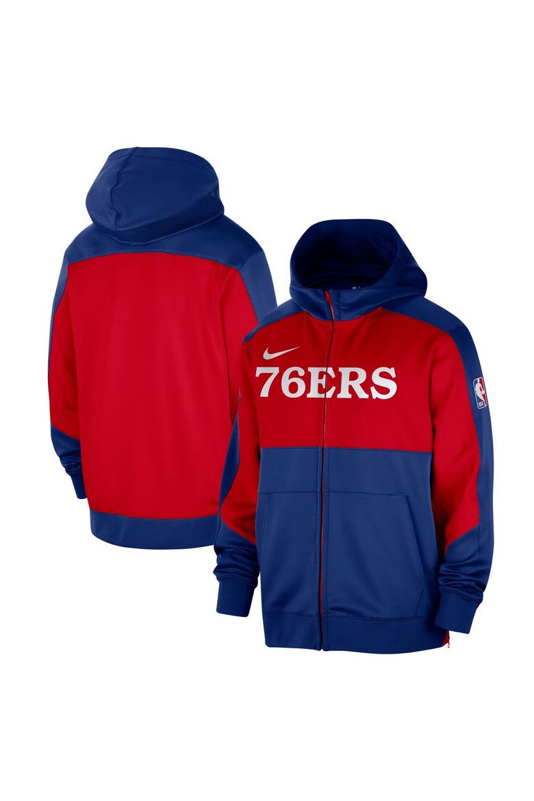 Men's Nike Royal Philadelphia 76ers Authentic On-Court Showtime Performance Full-Zip Hoodie, Alternate, color, Royal