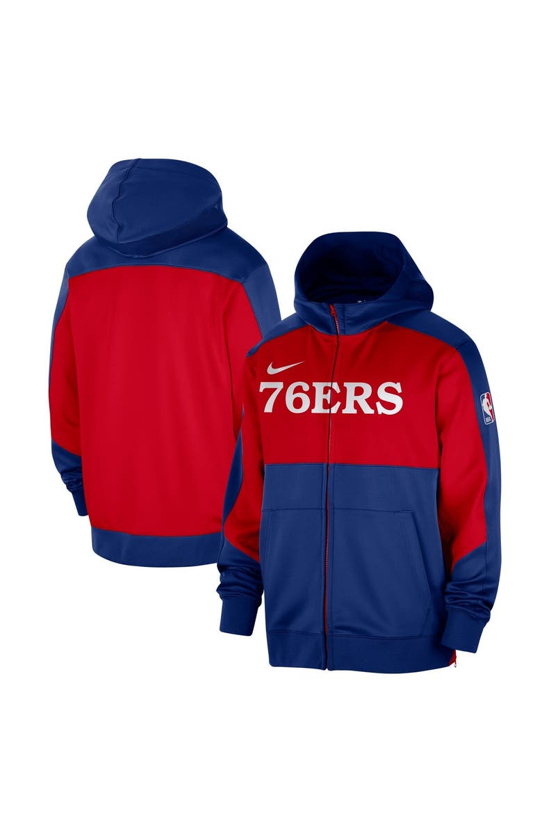 Nike Men's Nike Royal Philadelphia 76ers Authentic On-Court Showtime Performance Full-Zip Hoodie, Alternate, color, Royal