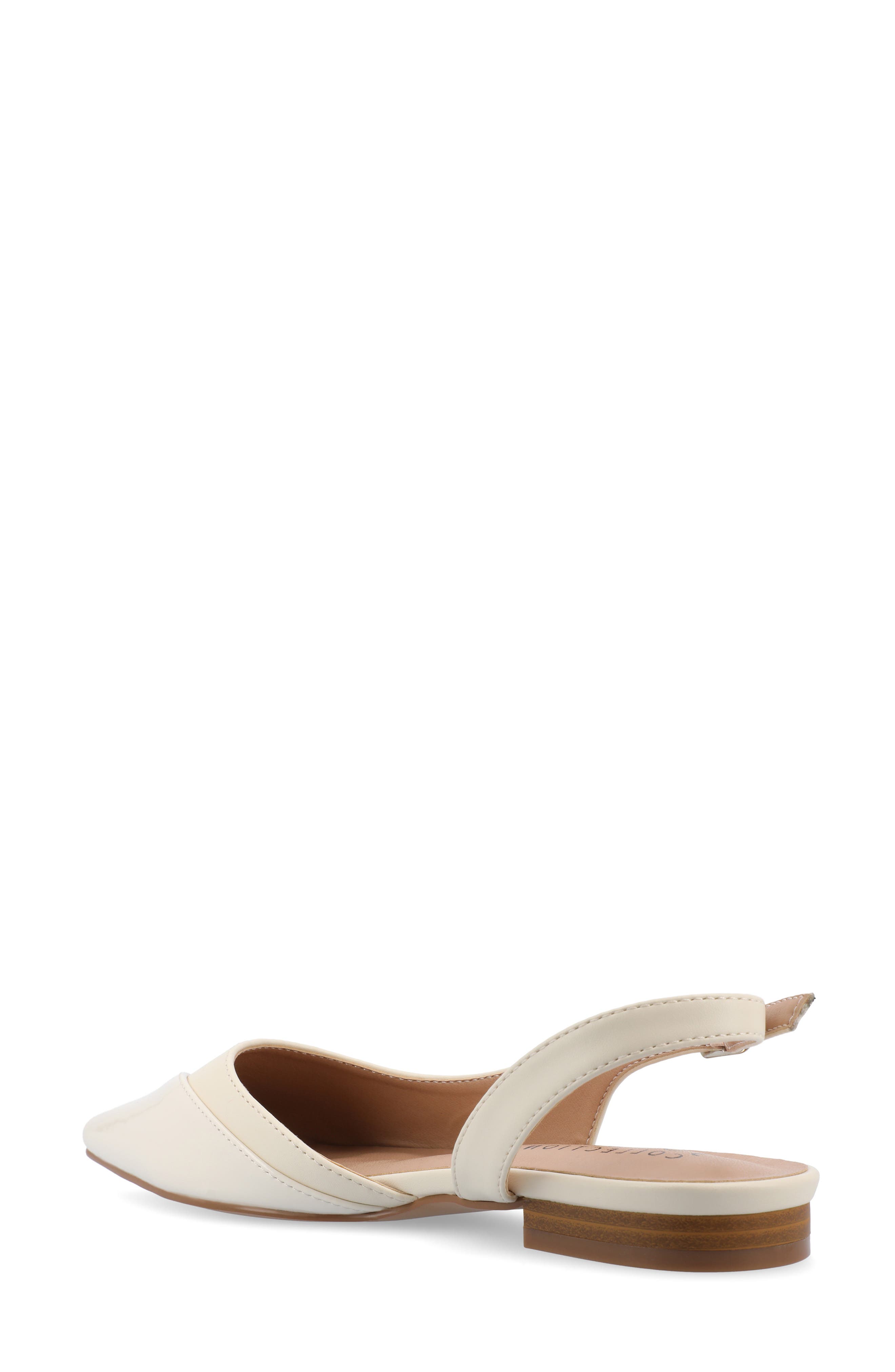 Daphnne Cap Toe Slingback Flat, Alternate, color, IVORY