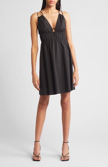 Rails Zendaya Plunge Neck Cotton Blend Mindress In Black