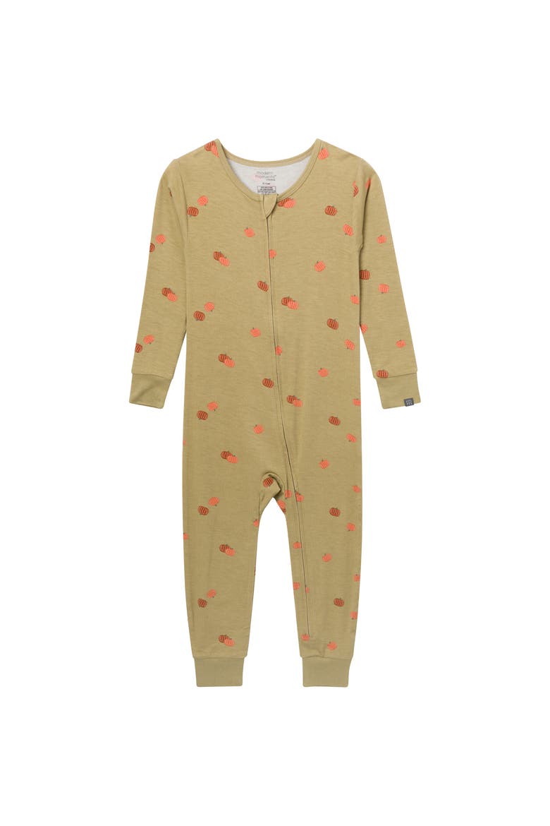 Christmas Snug Fitting Footless Pajamas, Alternate, color, Fall Pumpkin