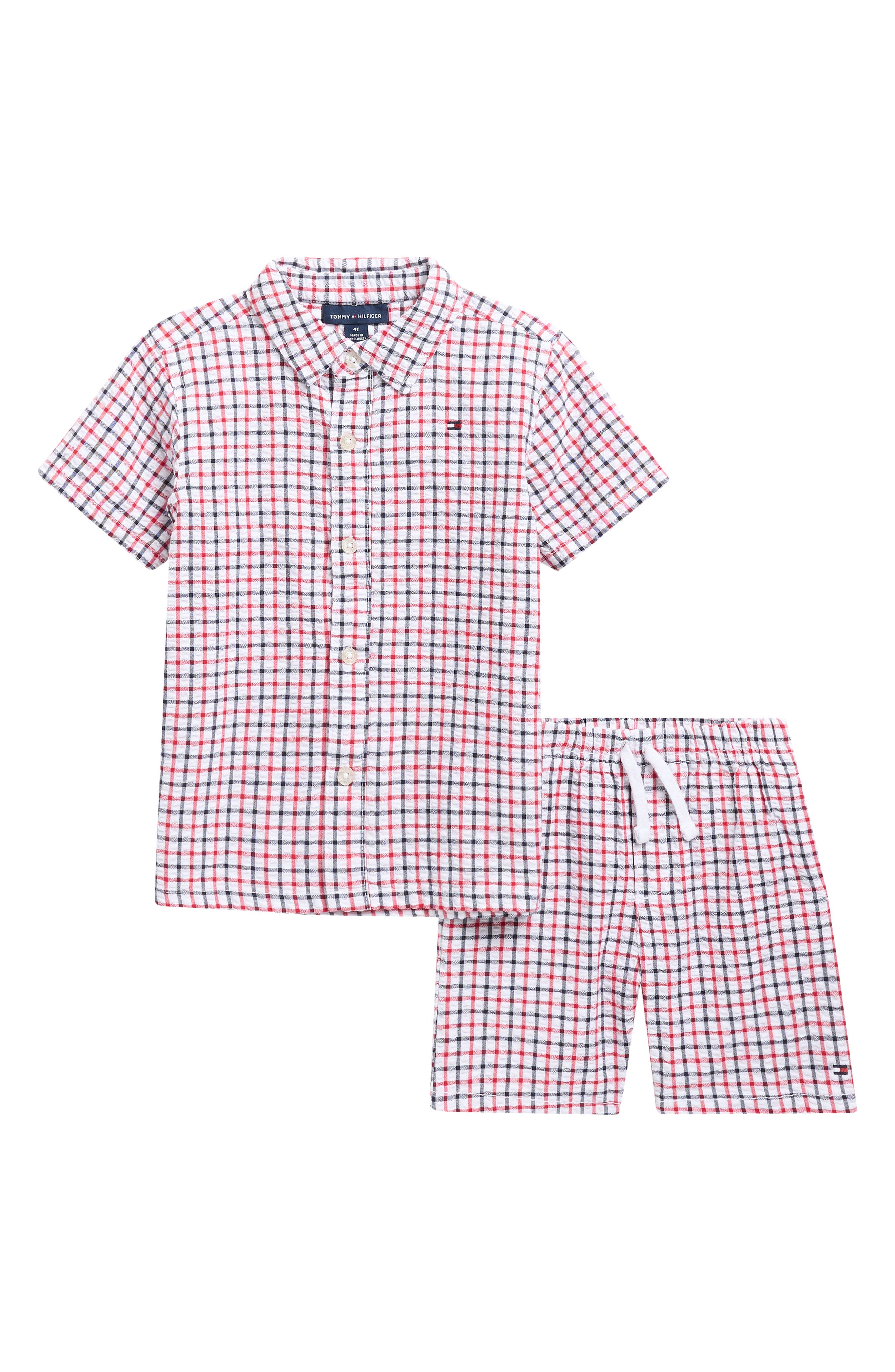 Tommy Hilfiger Short Sleeve Button-Up Shirt & Shorts Set