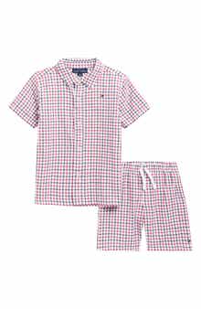 Tommy Hilfiger Short Sleeve Button-Up Shirt & Shorts Set