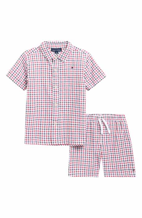 Tommy Hilfiger Short Sleeve Button-Up Shirt & Shorts Set