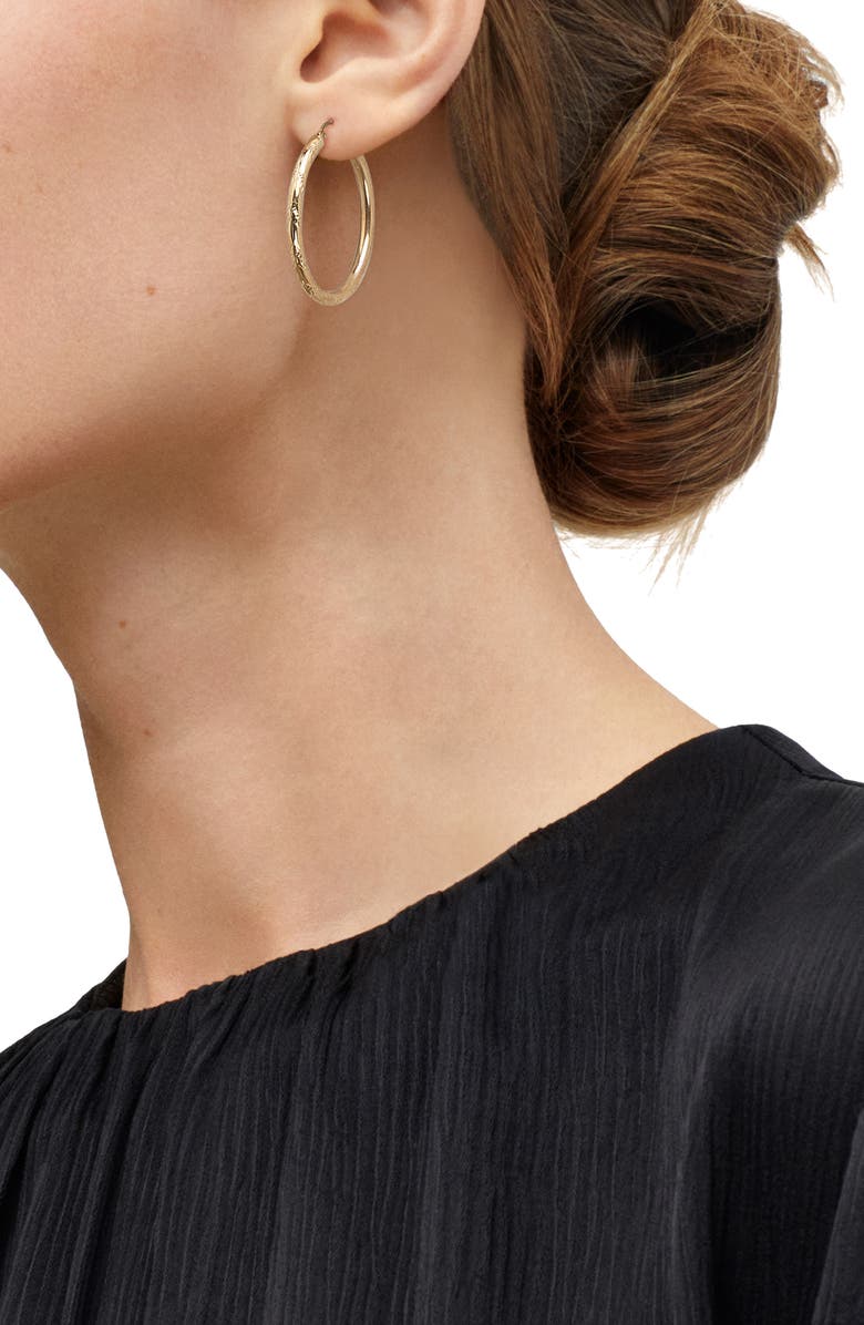 Frankie & Zoe 10K Gold Chevron Hoop Earrings, Alternate, color, Yellow Gold