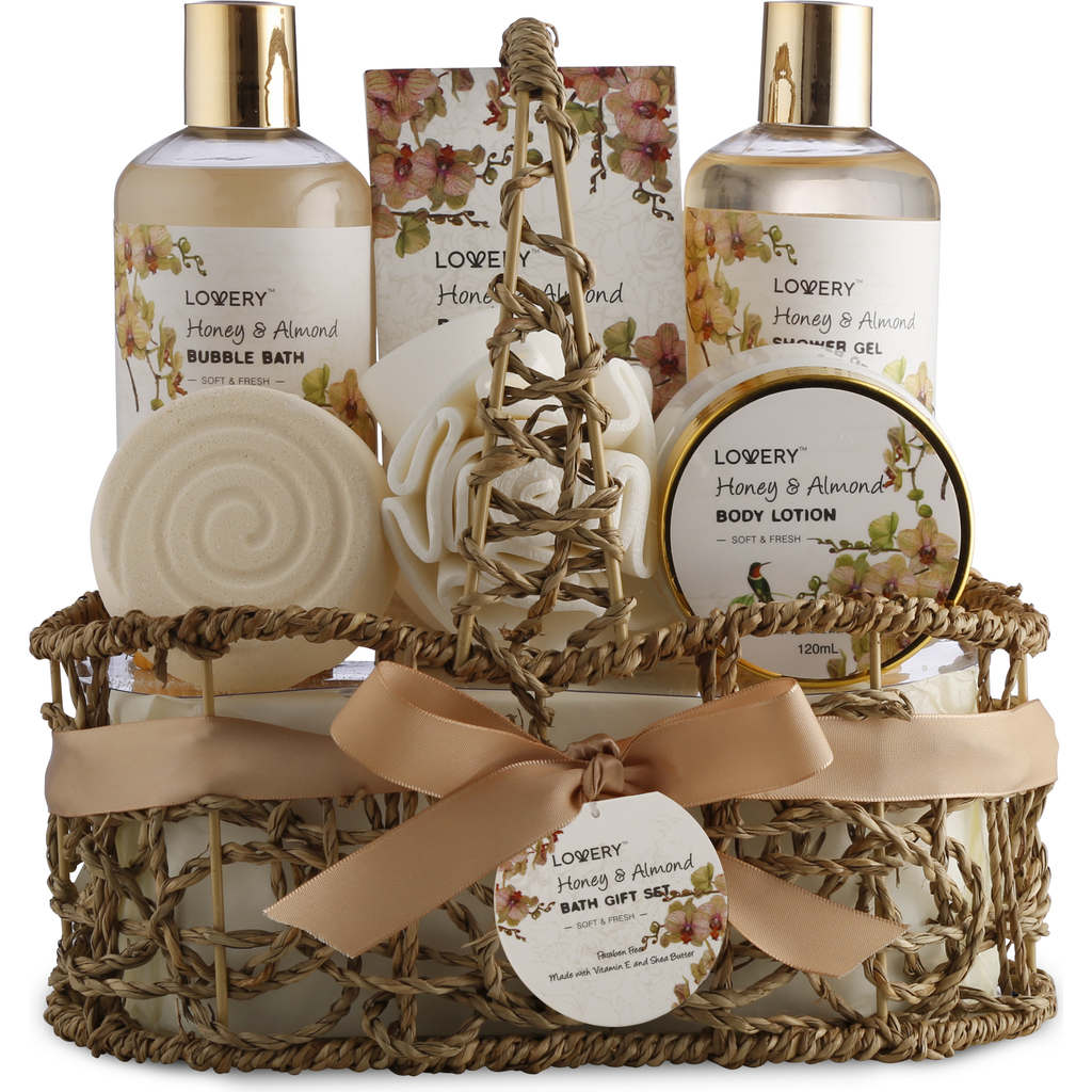 Lovery Honey And Almond Body Care 8 Piece Gift Set In Brown