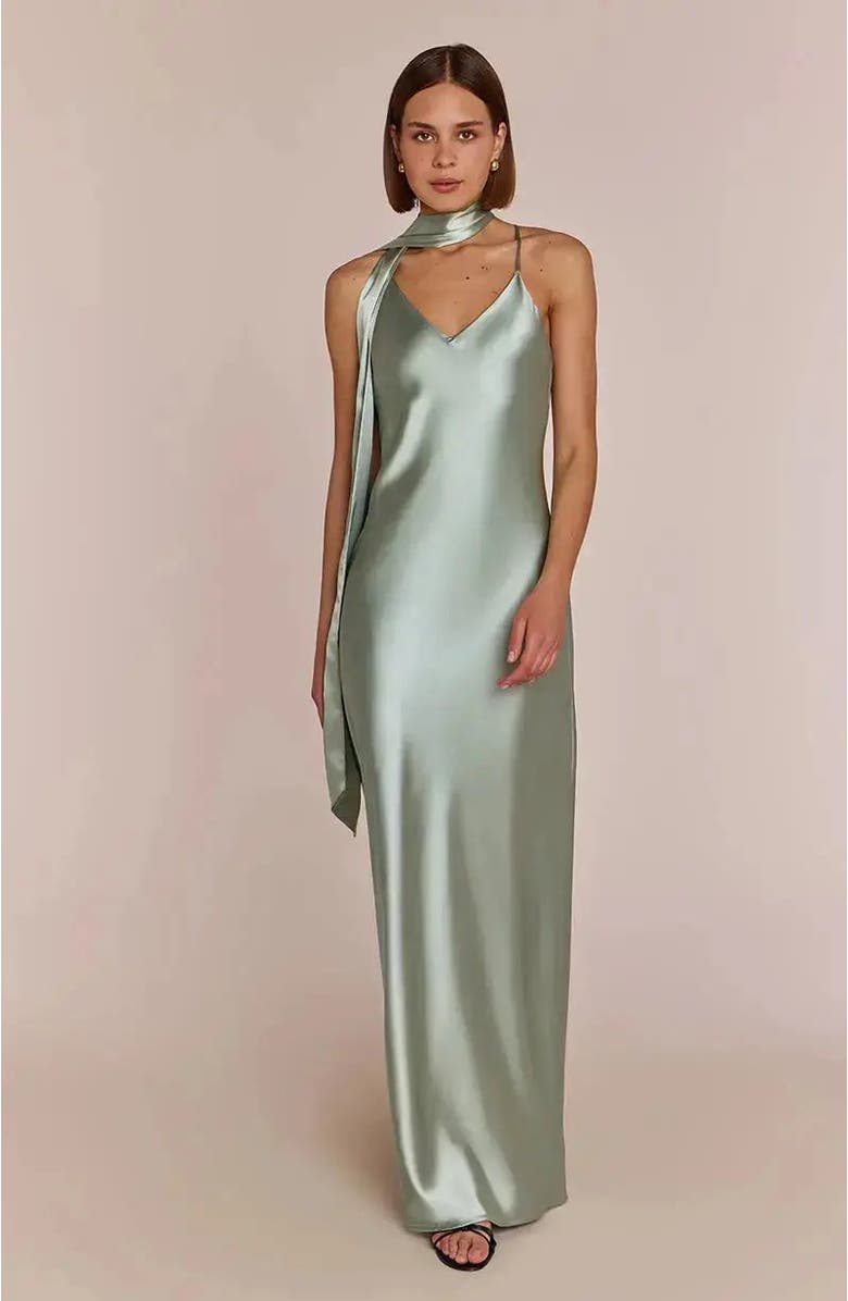 Rewritten Brooklyn Slip Dress, Alternate, color, Sage Green