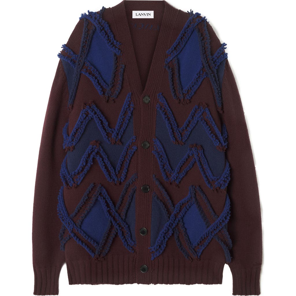 Lanvin Jacquard Oversized Cardigan Clothing In Brown