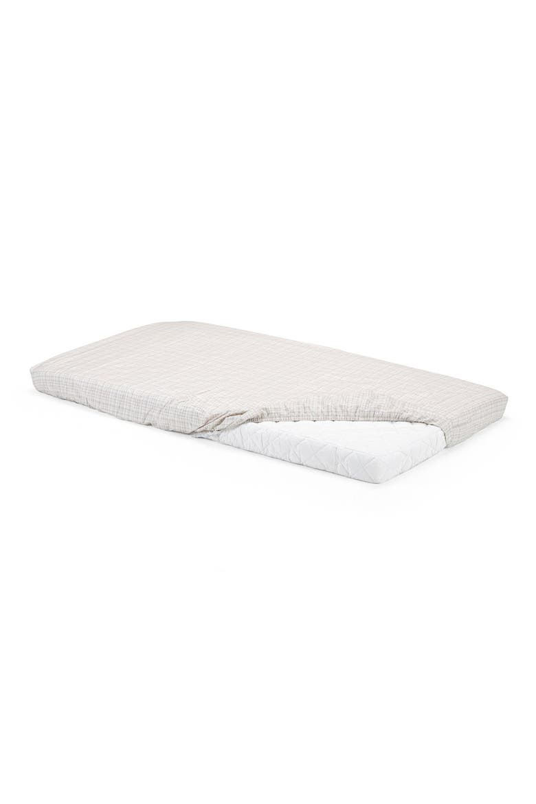 'Home™ Bed' Fitted Cotton Sheet, Main, color, BEIGE CHECK