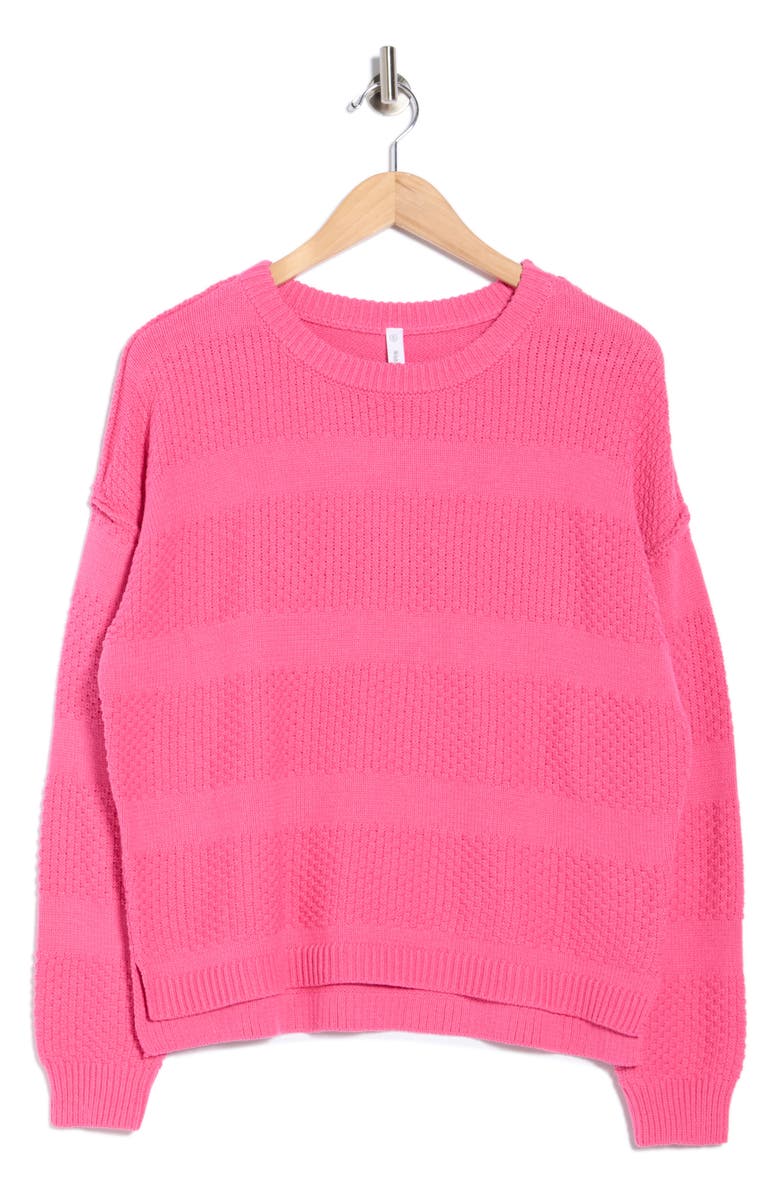 WISHLIST Texture Stripe Pullover Sweater, Main, color, Punch