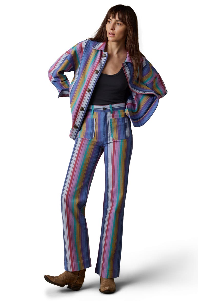 Sunset Stripe Denim Chore Jacket, Alternate, color, PAINTED ROW STRIPE