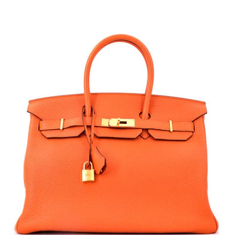 Birkin Handbag Orange Togo with Gold Hardware 35