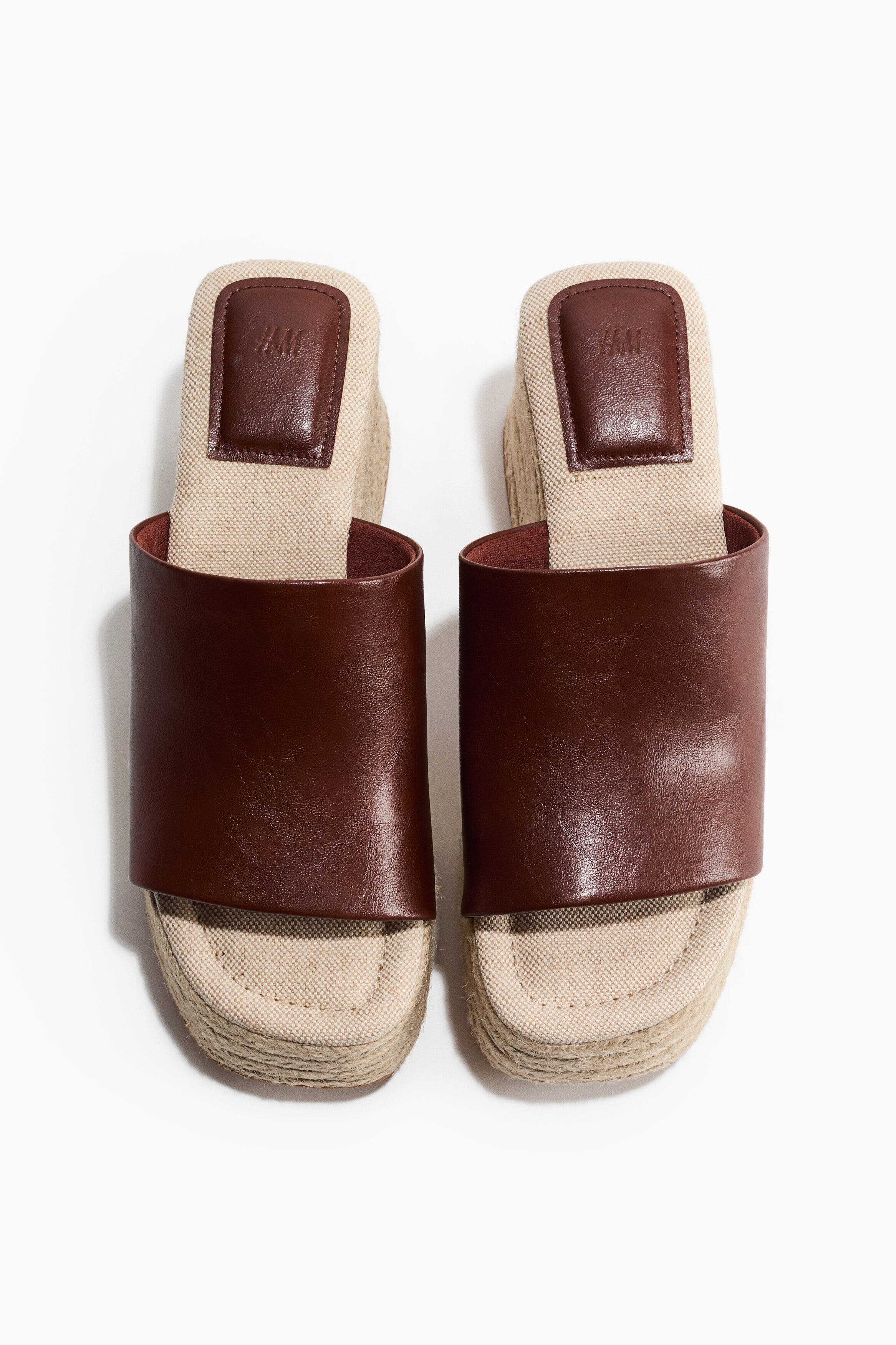 H&M Heeled Espadrilles, Alternate, color, Dark Brown