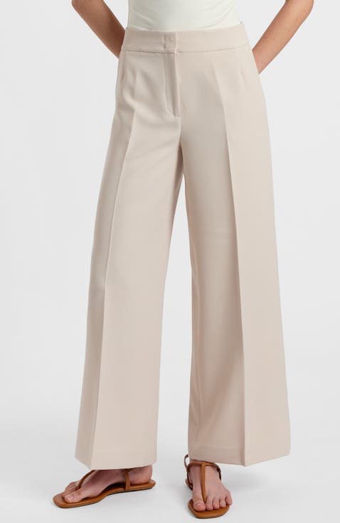 Thea Wide Leg Cropped Pant in Soft Stretch Crepe