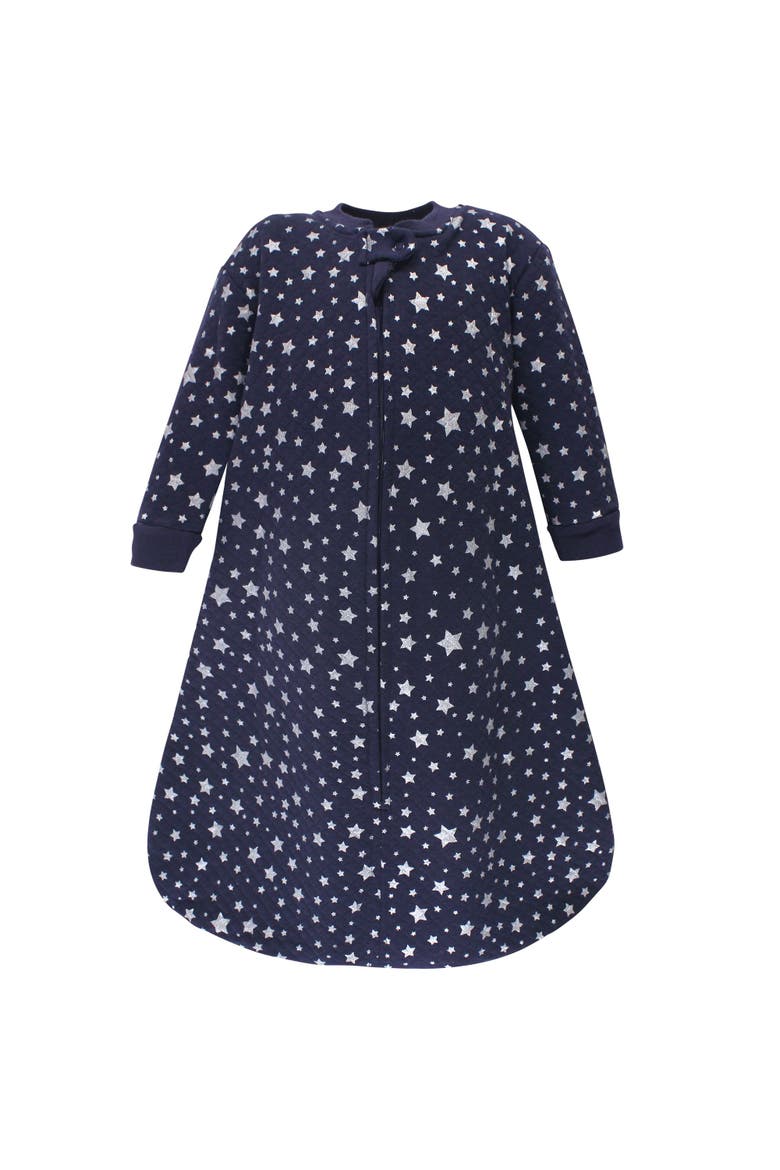 Quilted Long Sleeve Sleeping Bag and Wearable Blanket, Alternate, color, Metallic Stars