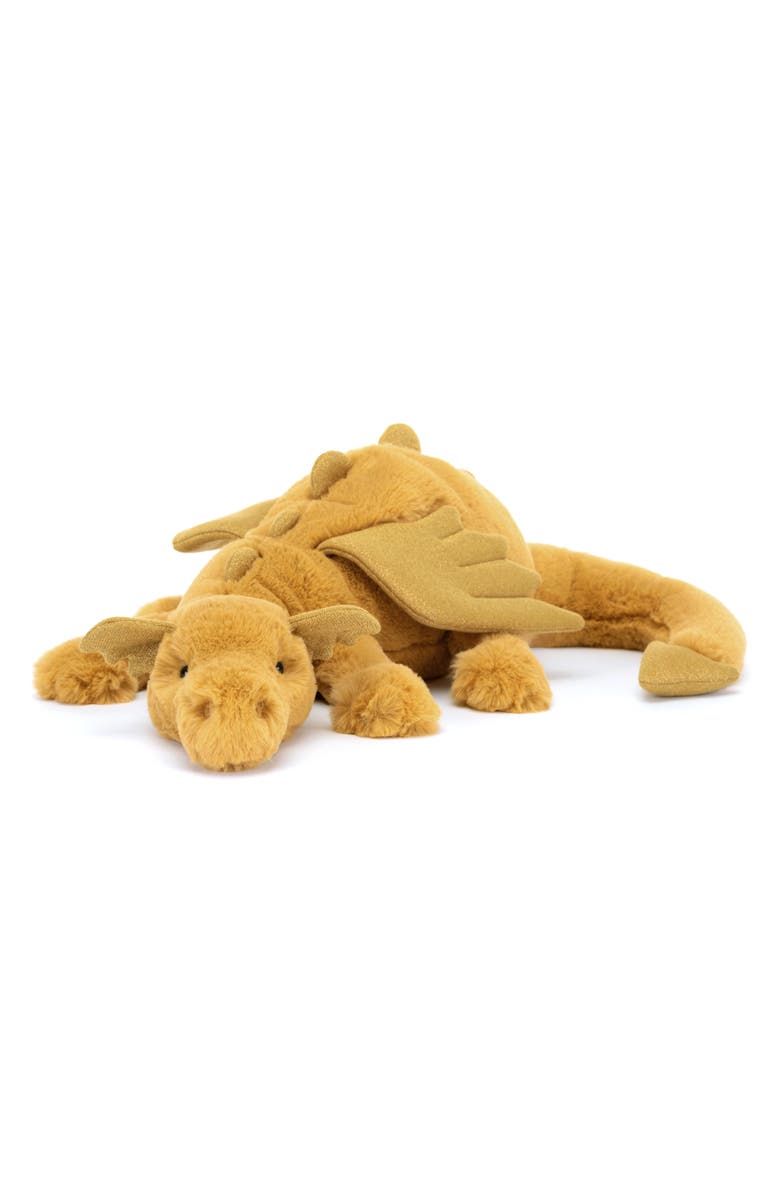 Jellycat Medium Golden Dragon Stuffed Animal, Main, color, 