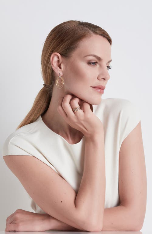 Marco Bicego Marrakech Onde 18k Yellow Gold & Diamond Concentric Earrings In White Gold/yellow God