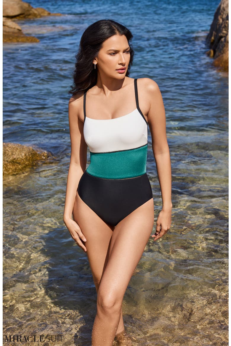 Spectra Trifecta One-Piece Swimsuit, Alternate, color, BLUE/ BLACK