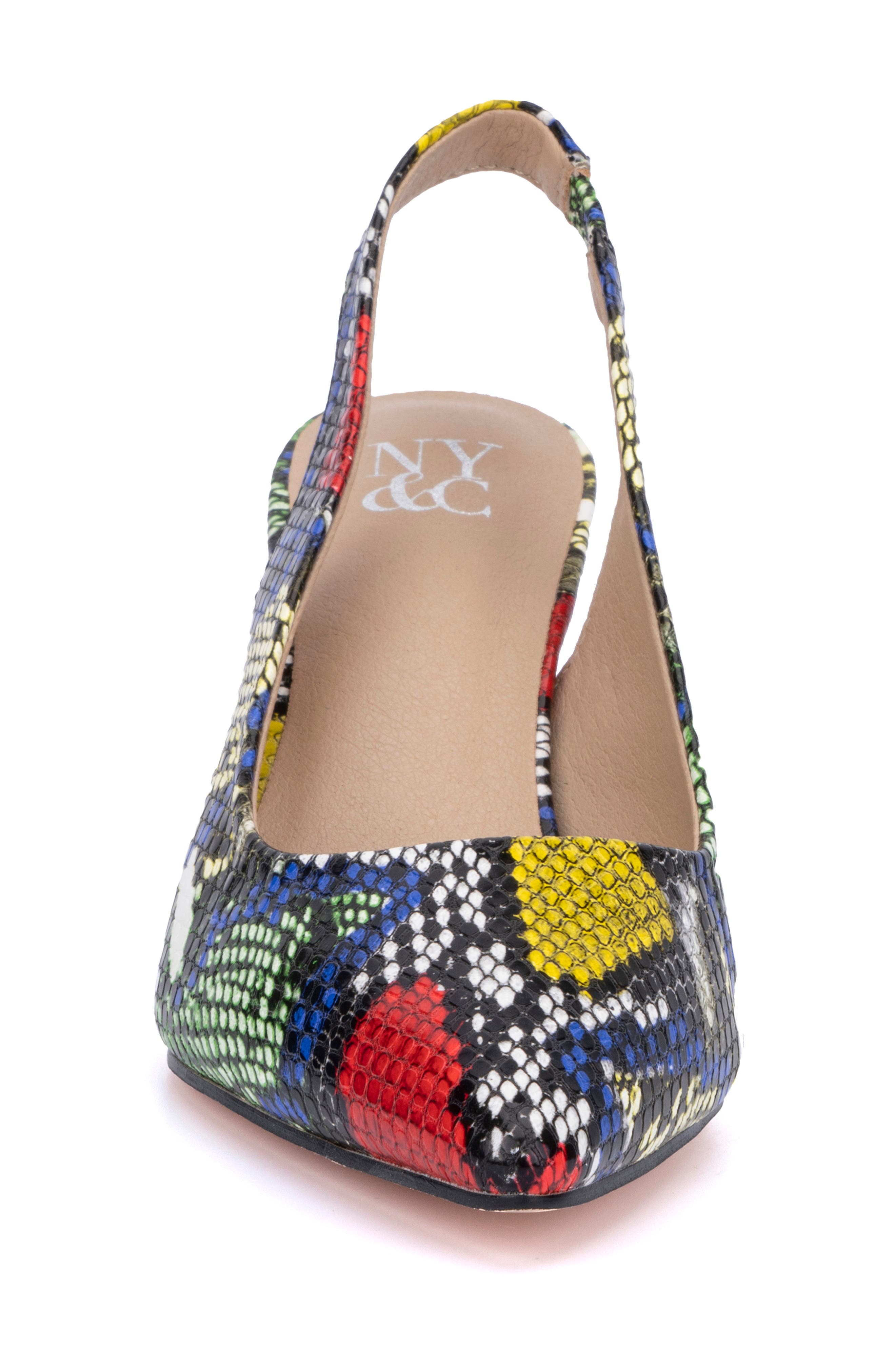 NEW YORK AND COMPANY Steph Snake Embossed Pointed Toe Slingback Pump, Alternate, color, 