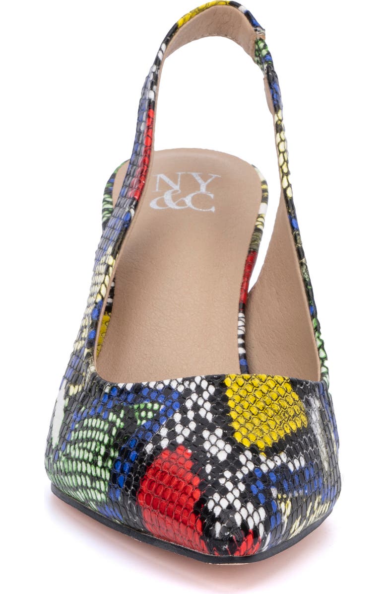 NEW YORK AND COMPANY Steph Snake Embossed Pointed Toe Slingback Pump, Alternate, color,