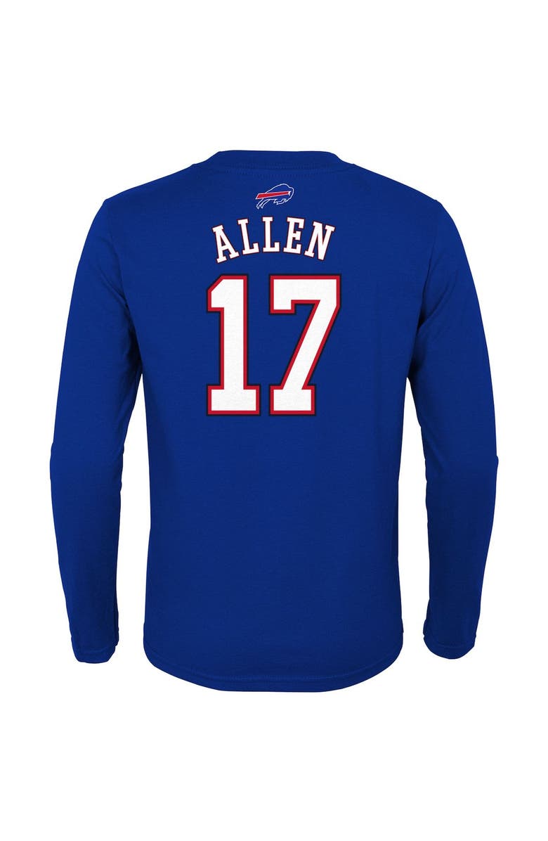 Outerstuff Youth Josh Allen Royal Buffalo Bills Mainliner Player Name & Number Long Sleeve T-Shirt, Alternate, color, 