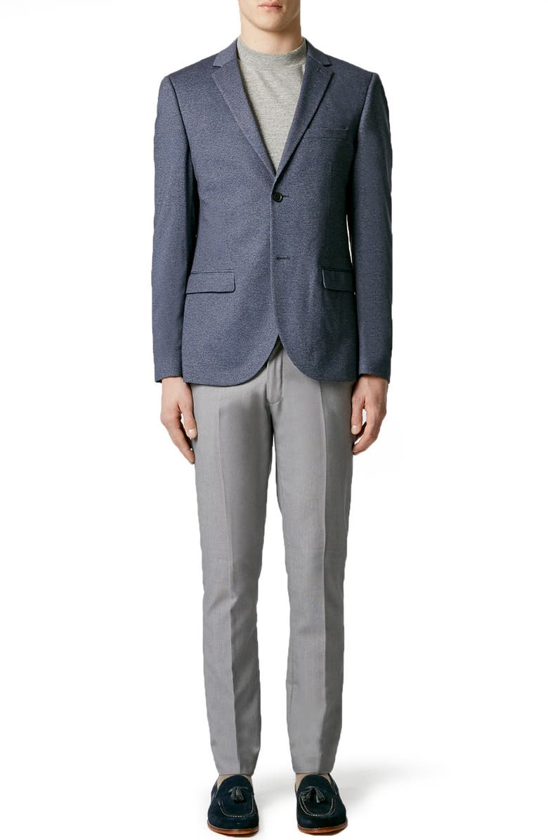 Topman Skinny Fit Jersey Blazer, Alternate, color, 