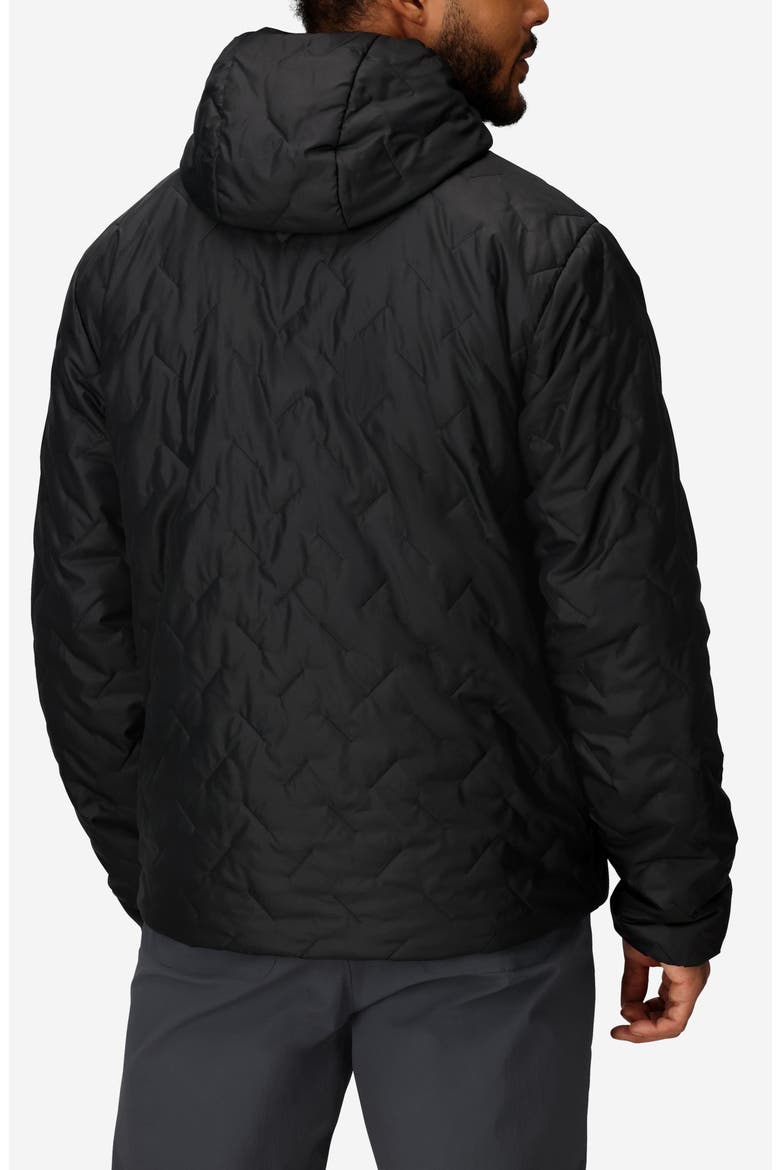 Monoquilt Zip Hoodie, Alternate, color, BLACK