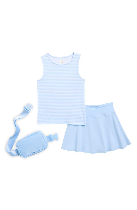 Kids' Lux Nicki Fitted Tank, Skirt & Belt Bag Set (Big Kid)