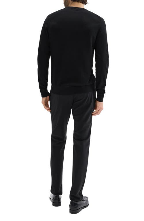 Theory Textured Crewneck Sweater In Black