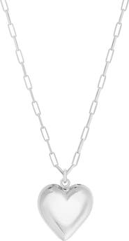 KARAT RUSH Paper Clip Chain Heart Pendant Necklace