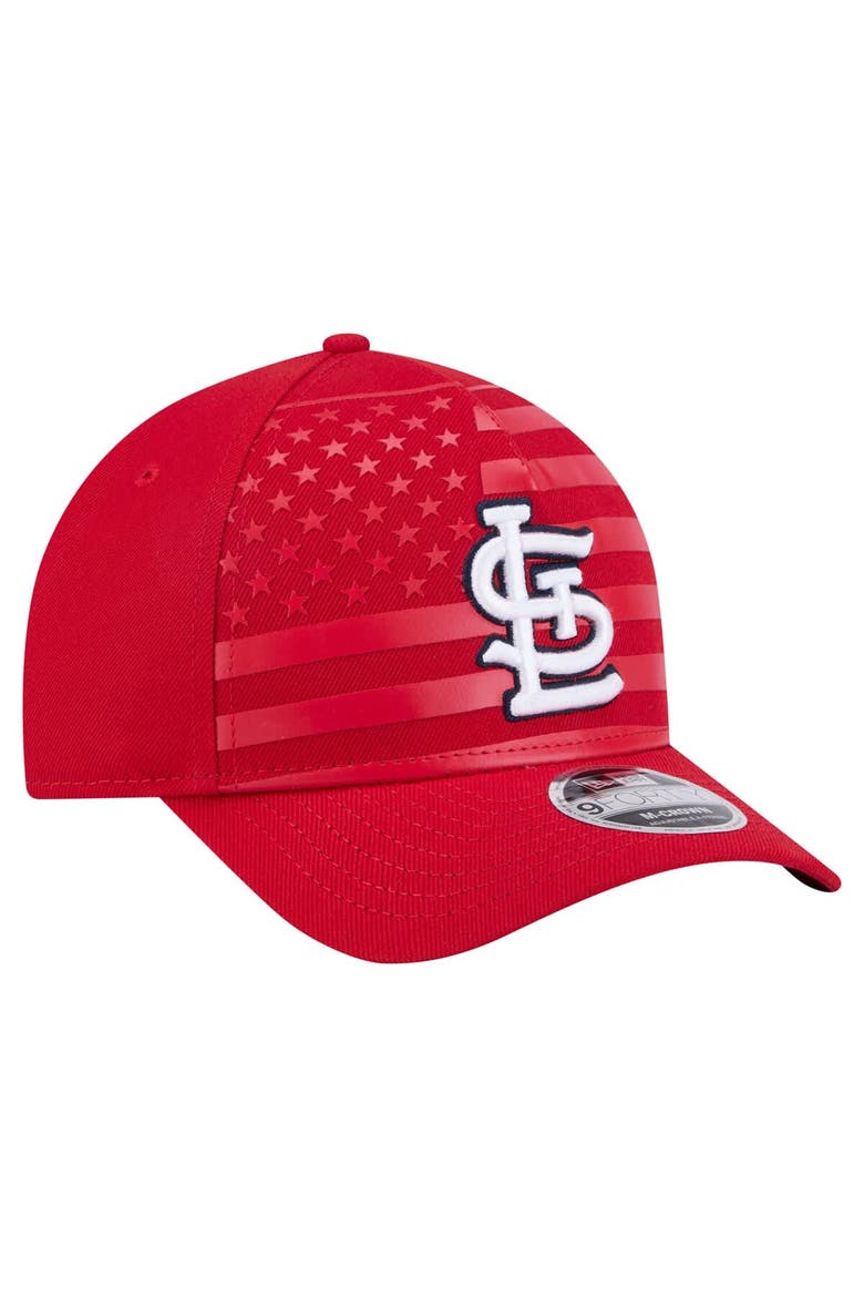 Men's New Era Red St. Louis Cardinals American Flag 9FORTY M-Crown A-Frame Adjustable Hat, Alternate, color, Red