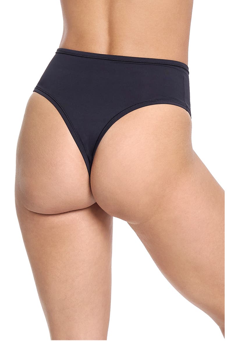 YourFit™ High Waist Thong, Alternate, color, BLACK