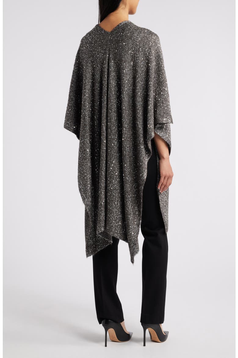 Sequin Cardigan, Alternate, color, DARK HEATHER GREY/ SILVER