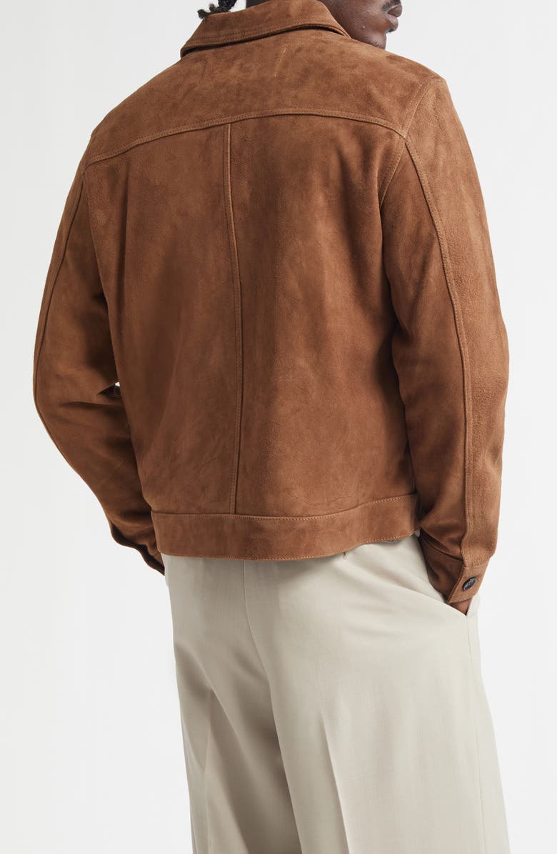 AMI PARIS Ami De Coeur Leather Shirt Jacket, Alternate, color, Hazelnut