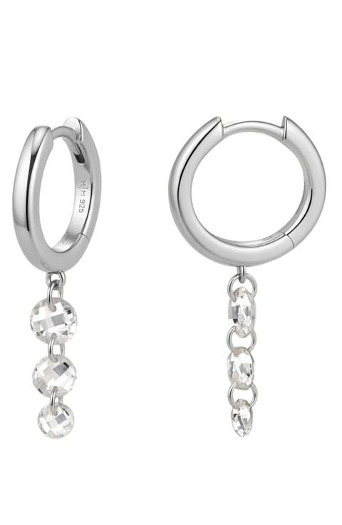 Dew Drop Floating Hoop Earrings