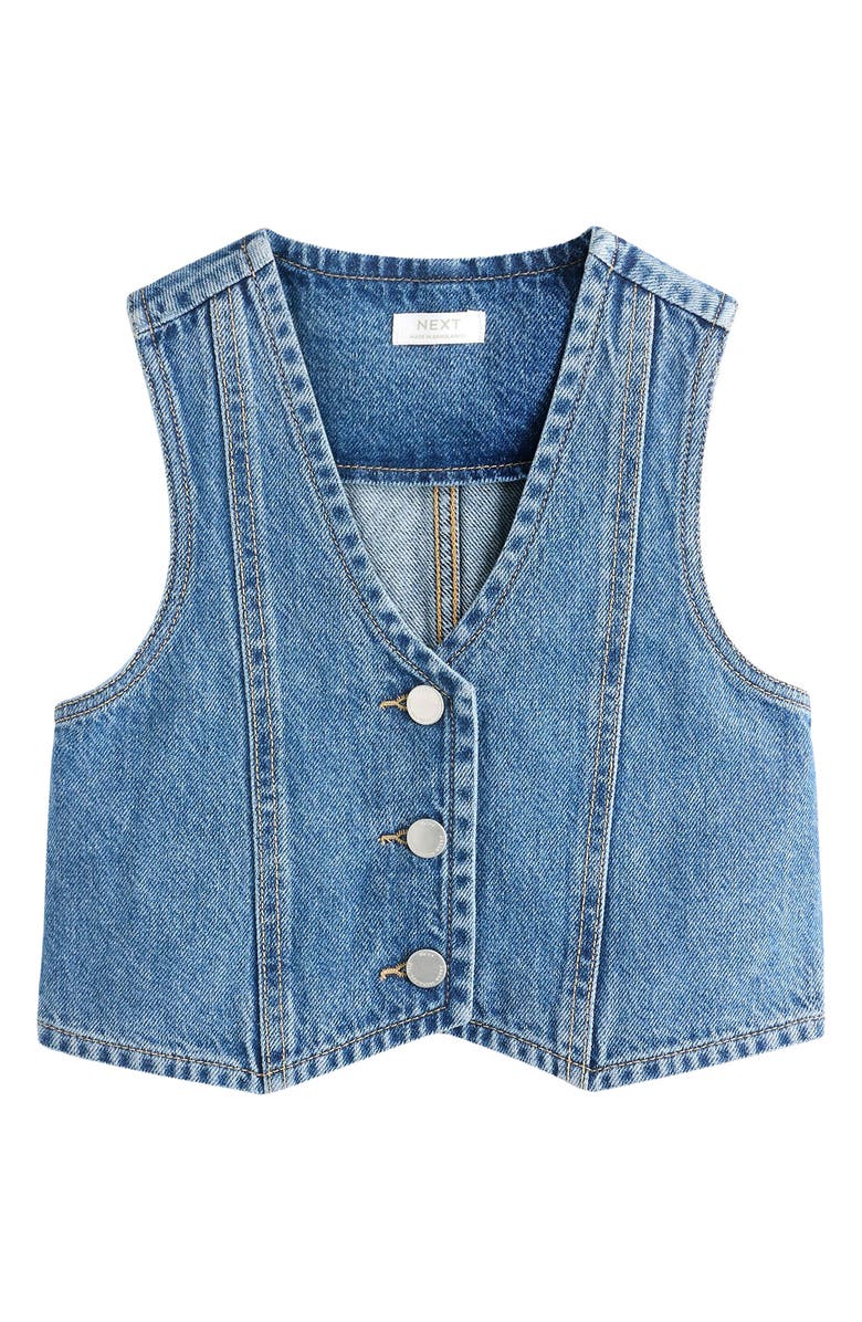 NEXT Kids' Denim Button-Up Vest, Main, color, 