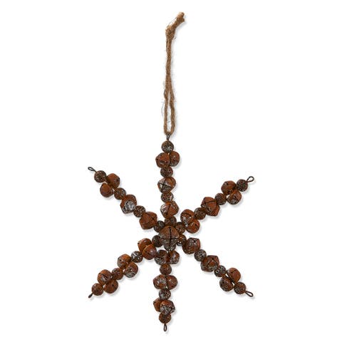 Brown Iron Bell Snowflake Ornament for Christmas Tree